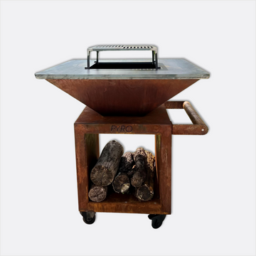 Brasero Roulettes Corten 85